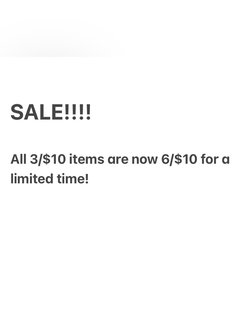 3/$10 are now 6/$10!!!
